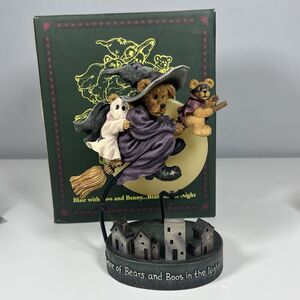 Boyds Bears Bearstone Collection Blair With Boo And Benny.. Bears In The Night